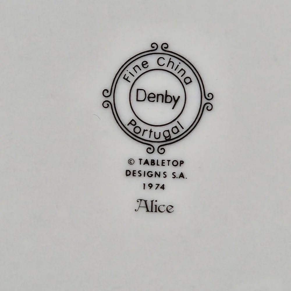 Denby Alice Fine China Portugal Dinner Plates 10 3/8